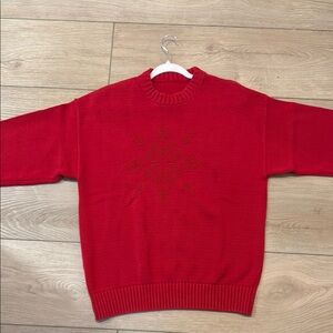 Red Sweater with Star Pattern